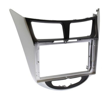 Рамка переходная HYUNDAI i-25, Accent, Solaris, Verna (10-17), DODGE Attitude (11-14) для дисплея 9 дюймов черно-серебристая