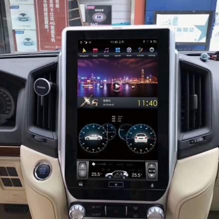 Головное устройство для Toyota Land Cruiser 200 2016+ (Люкс, Престиж, Executive, Excalibur) Tesla-Style