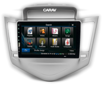 Рамка переходная в CHEVROLET Cruze (2009-2012) для дисплея 9 дюймов (серебро)