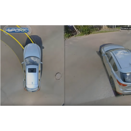 Система кругового обзора 360 градусов с функцией видеорегистратора. 4 видеокамеры