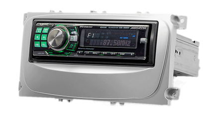 Рамка переходная 1din Ford Focus II, Mondeo, S-Max, C-Max (07+), Galaxy (06+), Kuga (08+), Серебристый