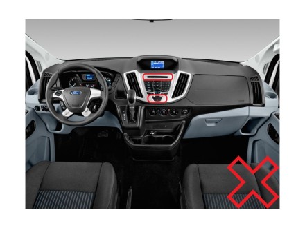 Рамка переходная в FORD Transit 2014+ (для комплектации БЕЗ CD) для дисплея 9 дюймов