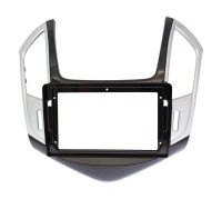 Рамка переходная в CHEVROLET Cruze (2012-2016) для дисплея 9 дюймов (черно-серебристая)