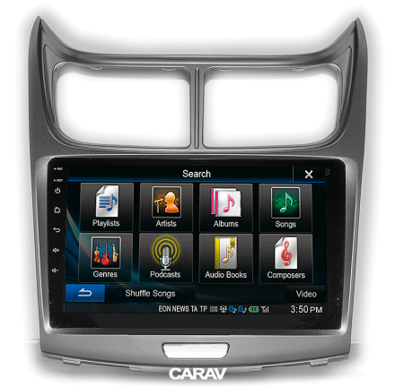 Рамка переходная в CHEVROLET Sail 2010-2014 для дисплея 9 дюймов (черная)