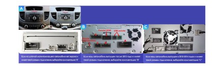 Комплект проводов для установки магнитолы в Honda CR-V 2012 - 2014 (основной, антенна, CAN, USB) тип C
