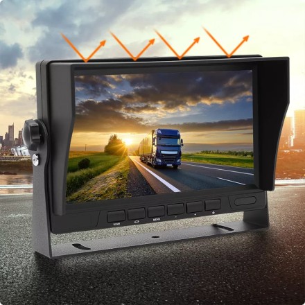 Видеорегистратор 7 дюймов с поддержкой 4 AHD-камер с разрешением экрана 1280х720 (IPS) на скобе