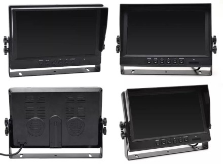 Видеорегистратор 9 дюймов с поддержкой 4 AHD-камер с разрешением экрана 1280х720 (IPS) на скобе